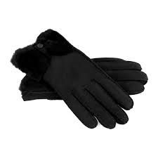 Buy Ugg Womens Sheepskin Bow Gloves Black Amara