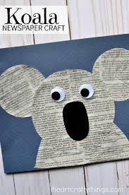Newspaper Koala Craft For Kids Koala Craft Newspaper Crafts Animal Crafts