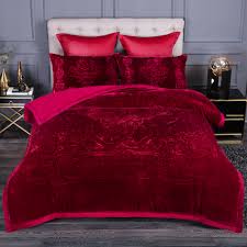 1 duvet cover + 1 flat sheet + 2 pillowcases. Jml Bedding Printed Microfiber Plain Reversible Fluffy Bed Blanket King Red 3 Pieces Walmart Com Walmart Com