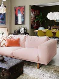 A Wooden House In Kumpula Was Decorated With Striking Colors Design Stories Velvet Sofa Living Room Pink Living Room Pink Sofa Living