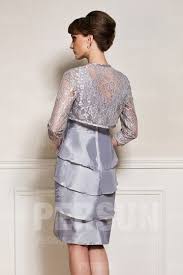 Une expédition de baisse de la mode européenne et américaine en dentelle petit gilet 2021 été nouvelle croix tricotée deux porter une fronde. Bolero Veste Pour Cocktail De Mariage En Dentelle Gris Argente Manches Trois Quart Persun Fr