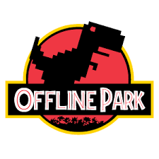 Chrome Dino T Rex Offline Park In 2020 Stickers Jurassic Park Logo Offline