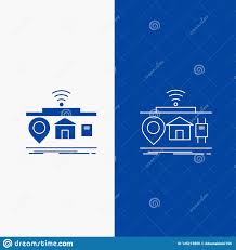 Iot Gerate Internet Von Sachen Zeichnen Und Glyphnetz Knopf In Der Blaue Farbevertikalen Fahne Fur Ui Und Ux Website Oder Mo Vektor Abbildung Illustration Von Auszug Finger 145215856