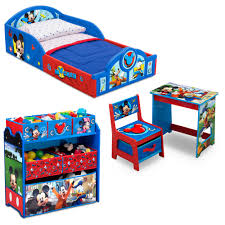Decorating with mickey mouse room decor, fun mickey mouse furniture. Disney Mickey Mouse 4 Piece Room In A Box Bedroom Set By Delta Children Includes Sleep Play Toddler Bed 6 Bin Design Store Toy Organizer And Desk With Chair Walmart Com Walmart Com