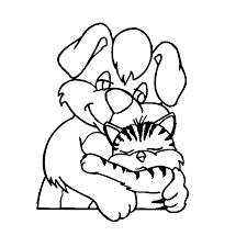 Hond En Kat Cartoon Kleurplaat Premium Vector Kleurplaat Hond En Kat
