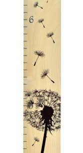 Dandelion Ruler Growth Chart Wall Hanging Wood Height