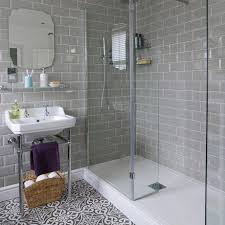 Our fave bathroom tile design ideas. Bathroom With Roll Top Bath And Patterned Floor Tiles Patterned Bathroom Tiles Patterned Floor Tiles Restroom Remodel