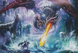 7.5w x 6h on 14ct floss: Artecy Cross Stitch Dragon Attack Cross Stitch Pattern To Print Online