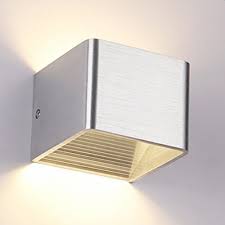 The ziggurat outdoor wall light features a ribbed ceramic design that, when illuminated, offers an inviting warm on your porch, patio or deck. Lightess Led Wall Lights Modern Up And Down Wall Sconce Lighting Aluminium Cube Silver Lampshade Wall Lamp For Bedroom Living Room Hallway Lights Fixture 5w Warm White Buy Online In Cayman Islands At