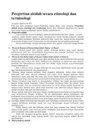 Arti dan makna secara semantik. Doc Pengertian Akidah Secara Etimologi Dan Terminologi Alif Kuhaku Academia Edu
