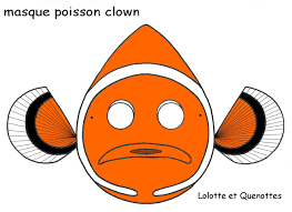 masque poisson clown coloriage bateau de dames
