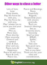 Other Ways To Close A Letter English Letter Writing Learn English English Writing Skills