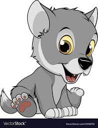 Vector Illustration Baby Funny Wolf On A White Background Download A Free Preview Or High Quality Adobe Illustrator Baby Wolf Baby Wolves Cute Wolf Drawings