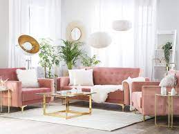 Sofa beds are incredibly versatile, offering the benefit of two pieces of furniture in a single, convenient package. Sofa Set Samtstoff Rosa Aberdeen Beliani De