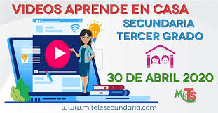 Paco el chato es una plataforma independiente que ofrece recursos de apoyo a los libros de texto de la sep y otras editoriales. Videos Aprende En Casa 30 De Abril Secundaria Tercer Grado Mi Telesecundaria