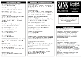 Sans Powershell Cheat Sheet From Sec560 Course Sans Institute Cheat Sheets Cheating Computer Basics