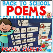 Back To School Poems For Shared Reading Pocket Chart Version