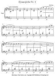 Satie Gymnopedie No 1 Sheet Music For Piano Sheet Music Piano Sheet Music Sheet