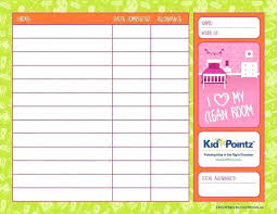 Free Chore Chart Template Childrens List Charts Pulpitis Info