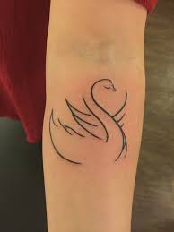 My Swan Tattoo The Lines Spell Chelsea From Left To Right In Memory Of My Daughter Swan Tattoo Small Tattoos Line Tattoos