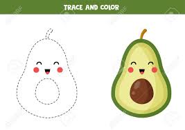 Hundreds of free spring coloring pages that will keep children busy for hours. Trace And Color Cute Kawaii Avocado Educational Printable Game For Kids Coloring Page For Preschoolers Handwriting Practice For Children Royalty Free Cliparts Vectors And Stock Illustration Image 151922983