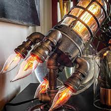 Steam Punk Rocket Lamp With Bulbs Table Lamp Retro Rocket Lamp Steampunk  Style Table Lamp Rocket Lamp Gifts For Kids - AliExpress