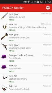 Try getting a bunch f free items. Roblox Item Notifier For Android Apk Download