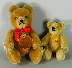 Filled with poly fiber and a little crushed garnet for weight. Lot Two Vintage Miniature Mohair Teddy Bears