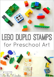Lego Duplo Stamps For Preschool Art Stir The Wonder Preschool Art Preschool Art Activities Lego Duplo