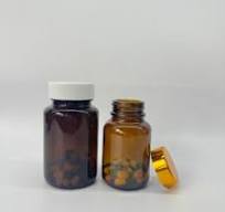 400ml Amber Pill Bottle - Wide Mouth Glass Container