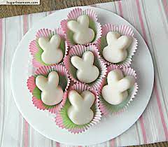 Enjoy cake, cookies, and pies without the guilt! No Bake Coconut Butter Easter Bunnies No Sugar Added Dairy Gluten Free