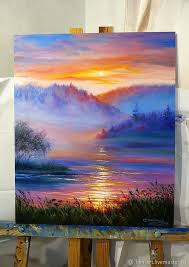Kaufen Landschaft Sonnenuntergang Olgemalde Auf Leinwand Kaufen Landsc Auf Kau You Ar In 2020 Art Painting Oil Oil Painting Landscape Art Painting
