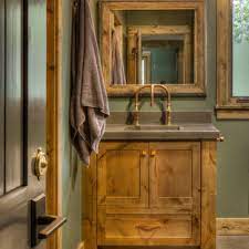The wooden and stone designs are again part of these bathrooms. 75 Beautiful Rustic Bathroom With Green Walls Pictures Ideas July 2021 Houzz