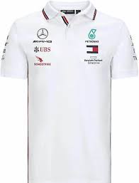 Mercedes Amg Petronas F1 2020 Men S Team Polo Shirt White Polo Shirt White Polo Shirt Mens Polo Shirts