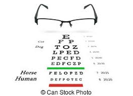 Glasses In Hands And Eye Test Chart Glasses With Right