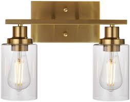 Modern & contemporary vanity lighting is the perfect pick for your bathroom, functional and stylish, lowest price and high quality, shop now page 2. Melucee 2 Light Wall Sconce Brass Vanity Light Fixture Modern Style With Clear Glass Shade For Bathroom Hallway Bedroom Living Room Kit