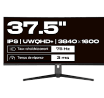 Écran PC Incurvé | 37.5" | UWQHD+ | Dalle IPS | USB-C (+ charge 65W)
