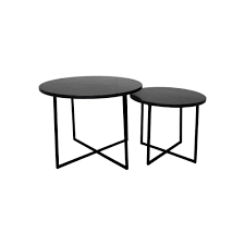 Runde couchtische online kaufen bei otto › große auswahl top service top marken ratenkauf & kauf auf rechnung möglich › jetzt bestellen! Hsm Couchtisch Set Rund O61x45 Cm O46x39 Cm Schwarzer Marmor