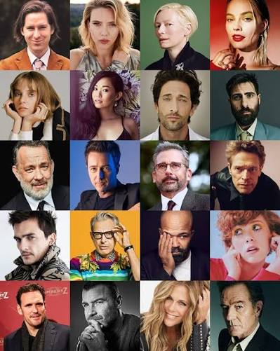 The cast of Wes Anderson's upcoming film 'Asteroid City'. 😳
