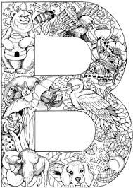 Letter B With Animals Coloring Page From English Alphabet With Animals Category Select From 2 Alphabet Letters To Print Animal Alphabet Letters Coloring Pages