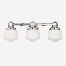 The brushed nickel finish makes it easy to coordinate with modern plumbing fixtures. Hampton Bay 627889 Whitford 3 Light Polished Nickel Vanity W Schoolhouse Globes 52 Polished Nickel Wall Sconce Victorian Wall Sconces Wall Sconce Lantern