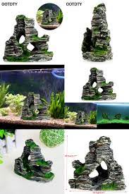 visit to buy mountain view aquarium decoration moss tree house resin cave fish tank ornament decoration landsc aquarium decorations ornament decor tree house