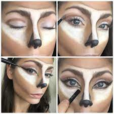 Image Result For Deer Makeup Step By Step Deer Makeup Cute Halloween Makeup Creepy Halloween Makeup