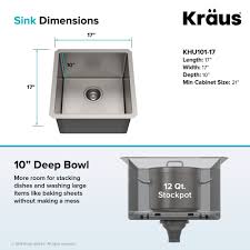 Kraus Standart Pro 17 Inch 16 Gauge Undermount Single Bowl Stainless Steel Kitchen Bar Sink Kraususa Kraus Stainless Steel Kitchen Single Bowl Kitchen Sink