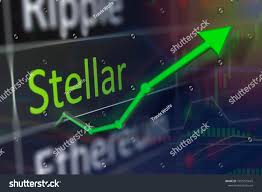 stellar coin trading chart monitoring xlm stock photo edit