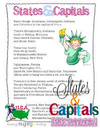 States Capitals Song Free Printable State Capitals Song States And Capitals Homeschool Social Studies