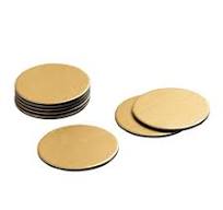 Luster Gold Coaster Round 8-In Felt