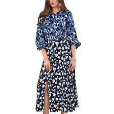 Blue Heart Print Puff Sleeve Midi Dress 8