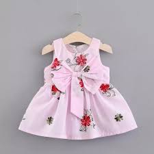 Cute Bowknot Dresses For Girl Newborn Kids Baby Girls Dress Sleeveless Clothes Summer Sundress Baby Clothing