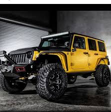 Black And Yellow Car Paint Flat Yellow And Black Paint On A Modified Jeep Jk Custom Jeep Wrangler Custom Jeep Jeep Wrangler Unlimited